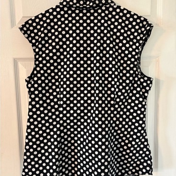 Alfani Polka Dot Twist Front Blouse Black White Size 14 - Picture 7 of 8